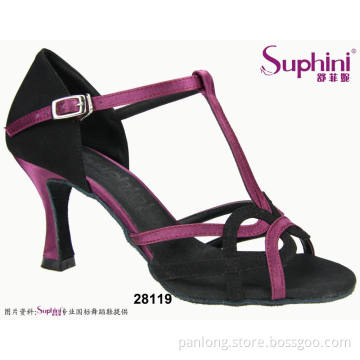 Satin high heel flexible dance shoe for latin ballroom salsa 281